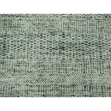 Load image into Gallery viewer, 8&#39;2&quot;x10&#39; Midnight Blue And Ivory, Hand Knotted, 100% Wool, Oxidized And Distressed Grass Design With Exposed Warps, Oriental Rug FWR460296