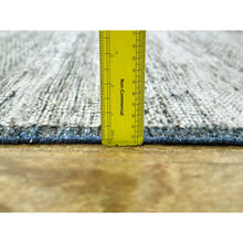 Load image into Gallery viewer, 8&#39;2&quot;x10&#39; Midnight Blue And Ivory, Hand Knotted, 100% Wool, Oxidized And Distressed Grass Design With Exposed Warps, Oriental Rug FWR460296