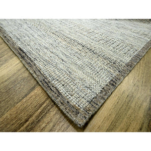 8'x10'3" Coffee Brown, Organic Wool, Hand Knotted, Oxidized & Distressed Grass Design With Exposed Warps, Oriental Rug FWR460308