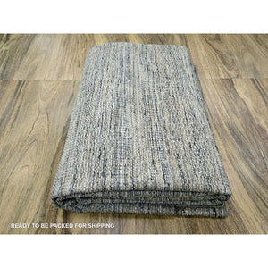 8'x10'3" Coffee Brown, Organic Wool, Hand Knotted, Oxidized & Distressed Grass Design With Exposed Warps, Oriental Rug FWR460308