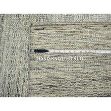 Load image into Gallery viewer, 8&#39;x10&#39;3&quot; Coffee Brown, Organic Wool, Hand Knotted, Oxidized &amp; Distressed Grass Design With Exposed Warps, Oriental Rug FWR460308