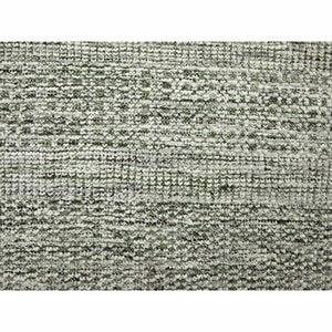 12'x12' Hunter Green, Oxidized And Distressed Grass Design With Exposed Warps, Hand Knotted, 100% Wool, Round, Oriental Rug FWR460320