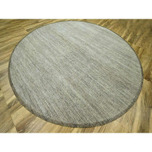 Load image into Gallery viewer, 12&#39;x12&#39; Coffee Brown, Hand Knotted, Oxidized And Distressed Grass Design With Exposed Warps, Natural Wool, Round, Oriental Rug FWR460326