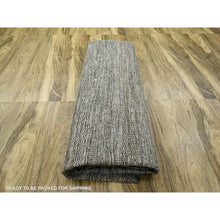 Load image into Gallery viewer, 12&#39;x12&#39; Coffee Brown, Hand Knotted, Oxidized And Distressed Grass Design With Exposed Warps, Natural Wool, Round, Oriental Rug FWR460326
