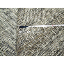 Load image into Gallery viewer, 12&#39;x12&#39; Coffee Brown, Hand Knotted, Oxidized And Distressed Grass Design With Exposed Warps, Natural Wool, Round, Oriental Rug FWR460326