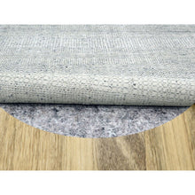 Load image into Gallery viewer, 10&#39;x10&#39; Misty Gray, Hand Knotted, Distressed And Oxidized Grass Design With Exposed Warps, Organic Wool, Round, Oriental Rug FWR460338