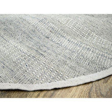 Load image into Gallery viewer, 10&#39;x10&#39; Misty Gray, Hand Knotted, Distressed And Oxidized Grass Design With Exposed Warps, Organic Wool, Round, Oriental Rug FWR460338