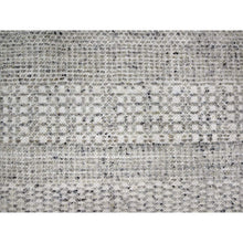 Load image into Gallery viewer, 10&#39;x10&#39; Misty Gray, Hand Knotted, Distressed And Oxidized Grass Design With Exposed Warps, Organic Wool, Round, Oriental Rug FWR460338