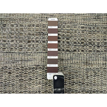 Load image into Gallery viewer, 10&#39;x10&#39; Cedar Brown, Pure Wool, Distressed And Oxidized Grass Design With Exposed Warps, Hand Knotted, Round, Oriental Rug FWR460344