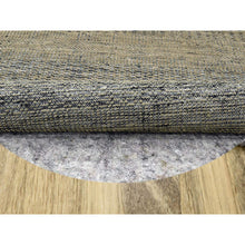 Load image into Gallery viewer, 10&#39;x10&#39; Peanut Brown With Black, Pure Wool, Hand Knotted, Oxidized And Distressed Grass Design, Round, Oriental Rug FWR460350