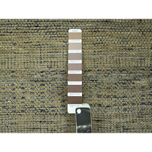 Load image into Gallery viewer, 10&#39;x10&#39; Peanut Brown With Black, Pure Wool, Hand Knotted, Oxidized And Distressed Grass Design, Round, Oriental Rug FWR460350