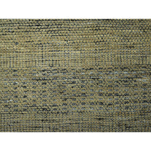 Load image into Gallery viewer, 10&#39;x10&#39; Peanut Brown With Black, Pure Wool, Hand Knotted, Oxidized And Distressed Grass Design, Round, Oriental Rug FWR460350