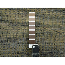 Load image into Gallery viewer, 12&#39;x12&#39; Peanut Brown And Black, Hand Knotted, Natural Wool, Oxidized And Distressed Grass Design With Exposed Warps, Round, Oriental Rug FWR460356