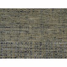 Load image into Gallery viewer, 12&#39;x12&#39; Peanut Brown And Black, Hand Knotted, Natural Wool, Oxidized And Distressed Grass Design With Exposed Warps, Round, Oriental Rug FWR460356