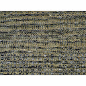 12'x12' Peanut Brown And Black, Hand Knotted, Natural Wool, Oxidized And Distressed Grass Design With Exposed Warps, Round, Oriental Rug FWR460356