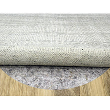 Load image into Gallery viewer, 12&#39;x12&#39; Cloud Gray, Natural Wool, Distressed And Oxidized Grass Design  With Exposed Warps, Hand Knotted, Round, Oriental Rug FWR460362