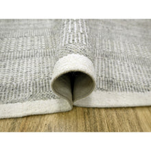 Load image into Gallery viewer, 12&#39;x12&#39; Cloud Gray, Natural Wool, Distressed And Oxidized Grass Design  With Exposed Warps, Hand Knotted, Round, Oriental Rug FWR460362