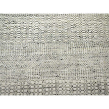 Load image into Gallery viewer, 12&#39;x12&#39; Cloud Gray, Natural Wool, Distressed And Oxidized Grass Design  With Exposed Warps, Hand Knotted, Round, Oriental Rug FWR460362