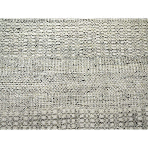 12'x12' Cloud Gray, Natural Wool, Distressed And Oxidized Grass Design  With Exposed Warps, Hand Knotted, Round, Oriental Rug FWR460362