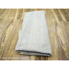 Load image into Gallery viewer, 12&#39;x12&#39; Cloud Gray, Natural Wool, Distressed And Oxidized Grass Design  With Exposed Warps, Hand Knotted, Round, Oriental Rug FWR460362
