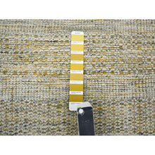 Load image into Gallery viewer, 11&#39;10&quot;x11&#39;10&quot; Nugget Gold, Pure Wool, Hand Knotted, Oxidized And Distressed Grass Design With Exposed Warps, Round, Oriental Rug FWR460368