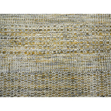 Load image into Gallery viewer, 11&#39;10&quot;x11&#39;10&quot; Nugget Gold, Pure Wool, Hand Knotted, Oxidized And Distressed Grass Design With Exposed Warps, Round, Oriental Rug FWR460368