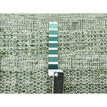Load image into Gallery viewer, 6&#39;x6&#39; Basil Green With Ivory, Hand Knotted, Organic Wool, Oxidized And Distressed Grass Design With Exposed Warps, Round, Oriental Rug FWR460392
