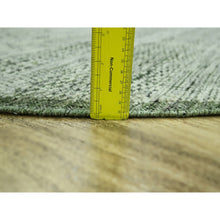 Load image into Gallery viewer, 6&#39;x6&#39; Basil Green With Ivory, Hand Knotted, Organic Wool, Oxidized And Distressed Grass Design With Exposed Warps, Round, Oriental Rug FWR460392