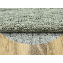 Load image into Gallery viewer, 6&#39;x6&#39; Coconut Brown, Oxidized And Distressed Grass Design With Exposed Warps, Hand Knotted, 100% Wool, Round, Oriental Rug FWR460398