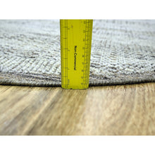 Load image into Gallery viewer, 6&#39;x6&#39; Coconut Brown, Oxidized And Distressed Grass Design With Exposed Warps, Hand Knotted, 100% Wool, Round, Oriental Rug FWR460398