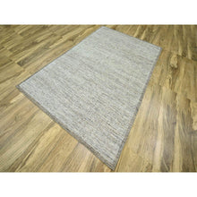 Load image into Gallery viewer, 6&#39;1&quot;x9&#39; Caramel Brown, Pure Wool, Hand Knotted, Oxidized And Distressed Grass Design With Exposed Warps, Oriental Rug FWR460404