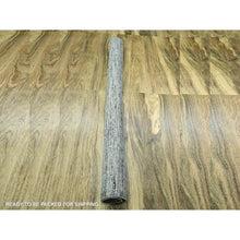 Load image into Gallery viewer, 6&#39;1&quot;x9&#39; Caramel Brown, Pure Wool, Hand Knotted, Oxidized And Distressed Grass Design With Exposed Warps, Oriental Rug FWR460404