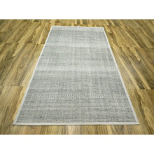 Load image into Gallery viewer, 6&#39;x9&#39; Mirage Gray, Oxidized And Distressed Grass Design With Exposed Warps, Hand Knotted, 100% Wool, Oriental Rug FWR460410