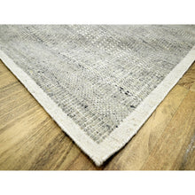 Load image into Gallery viewer, 6&#39;x9&#39; Mirage Gray, Oxidized And Distressed Grass Design With Exposed Warps, Hand Knotted, 100% Wool, Oriental Rug FWR460410