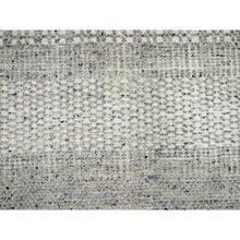Load image into Gallery viewer, 6&#39;x9&#39; Mirage Gray, Oxidized And Distressed Grass Design With Exposed Warps, Hand Knotted, 100% Wool, Oriental Rug FWR460410