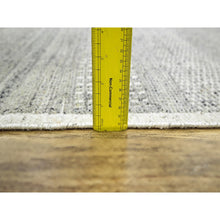 Load image into Gallery viewer, 6&#39;x9&#39; Mirage Gray, Oxidized And Distressed Grass Design With Exposed Warps, Hand Knotted, 100% Wool, Oriental Rug FWR460410