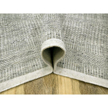 Load image into Gallery viewer, 6&#39;1&quot;x9&#39; Misty Gray, Natural Wool, Oxidized And Distressed Grass Design With Exposed Warps, Hand Knotted, Oriental Rug FWR460416