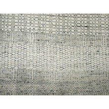Load image into Gallery viewer, 6&#39;1&quot;x9&#39; Misty Gray, Natural Wool, Oxidized And Distressed Grass Design With Exposed Warps, Hand Knotted, Oriental Rug FWR460416