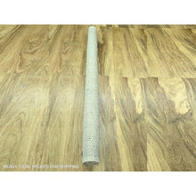 Load image into Gallery viewer, 6&#39;1&quot;x9&#39; Misty Gray, Natural Wool, Oxidized And Distressed Grass Design With Exposed Warps, Hand Knotted, Oriental Rug FWR460416