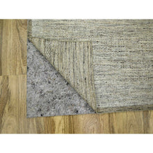 Load image into Gallery viewer, 6&#39;x9&#39; Wood Brown, Hand Knotted, Distressed And Oxidized Grass Design With Exposed Warps, Pure Wool, Oriental Rug FWR460428