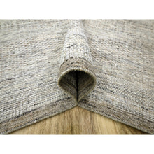 Load image into Gallery viewer, 6&#39;x9&#39; Wood Brown, Hand Knotted, Distressed And Oxidized Grass Design With Exposed Warps, Pure Wool, Oriental Rug FWR460428