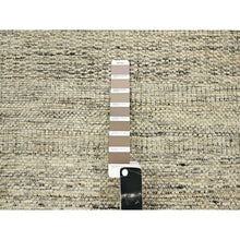 Load image into Gallery viewer, 6&#39;x9&#39; Wood Brown, Hand Knotted, Distressed And Oxidized Grass Design With Exposed Warps, Pure Wool, Oriental Rug FWR460428