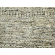 Load image into Gallery viewer, 6&#39;x9&#39; Wood Brown, Hand Knotted, Distressed And Oxidized Grass Design With Exposed Warps, Pure Wool, Oriental Rug FWR460428