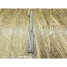 Load image into Gallery viewer, 6&#39;x9&#39; Wood Brown, Hand Knotted, Distressed And Oxidized Grass Design With Exposed Warps, Pure Wool, Oriental Rug FWR460428