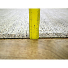 Load image into Gallery viewer, 6&#39;x9&#39; Wood Brown, Hand Knotted, Distressed And Oxidized Grass Design With Exposed Warps, Pure Wool, Oriental Rug FWR460428