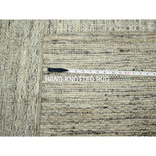 Load image into Gallery viewer, 6&#39;x9&#39; Wood Brown, Hand Knotted, Distressed And Oxidized Grass Design With Exposed Warps, Pure Wool, Oriental Rug FWR460428