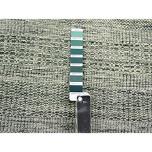 Load image into Gallery viewer, 2&#39;6&quot;x10&#39; Bottle Green, Distressed And Oxidized Grass Design With Exposed Warps, 100% Wool, Hand Knotted, Runner, Oriental Rug FWR460446