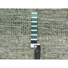 Load image into Gallery viewer, 2&#39;6&quot;x6&#39; Hunter Green, Hand Knotted, Oxidized And Distressed Grass Design With Exposed Warps, 100% Wool, Runner, Oriental Rug FWR460452