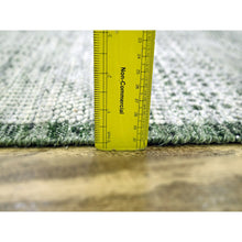Load image into Gallery viewer, 2&#39;6&quot;x6&#39; Hunter Green, Hand Knotted, Oxidized And Distressed Grass Design With Exposed Warps, 100% Wool, Runner, Oriental Rug FWR460452