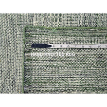 Load image into Gallery viewer, 2&#39;6&quot;x6&#39; Hunter Green, Hand Knotted, Oxidized And Distressed Grass Design With Exposed Warps, 100% Wool, Runner, Oriental Rug FWR460452